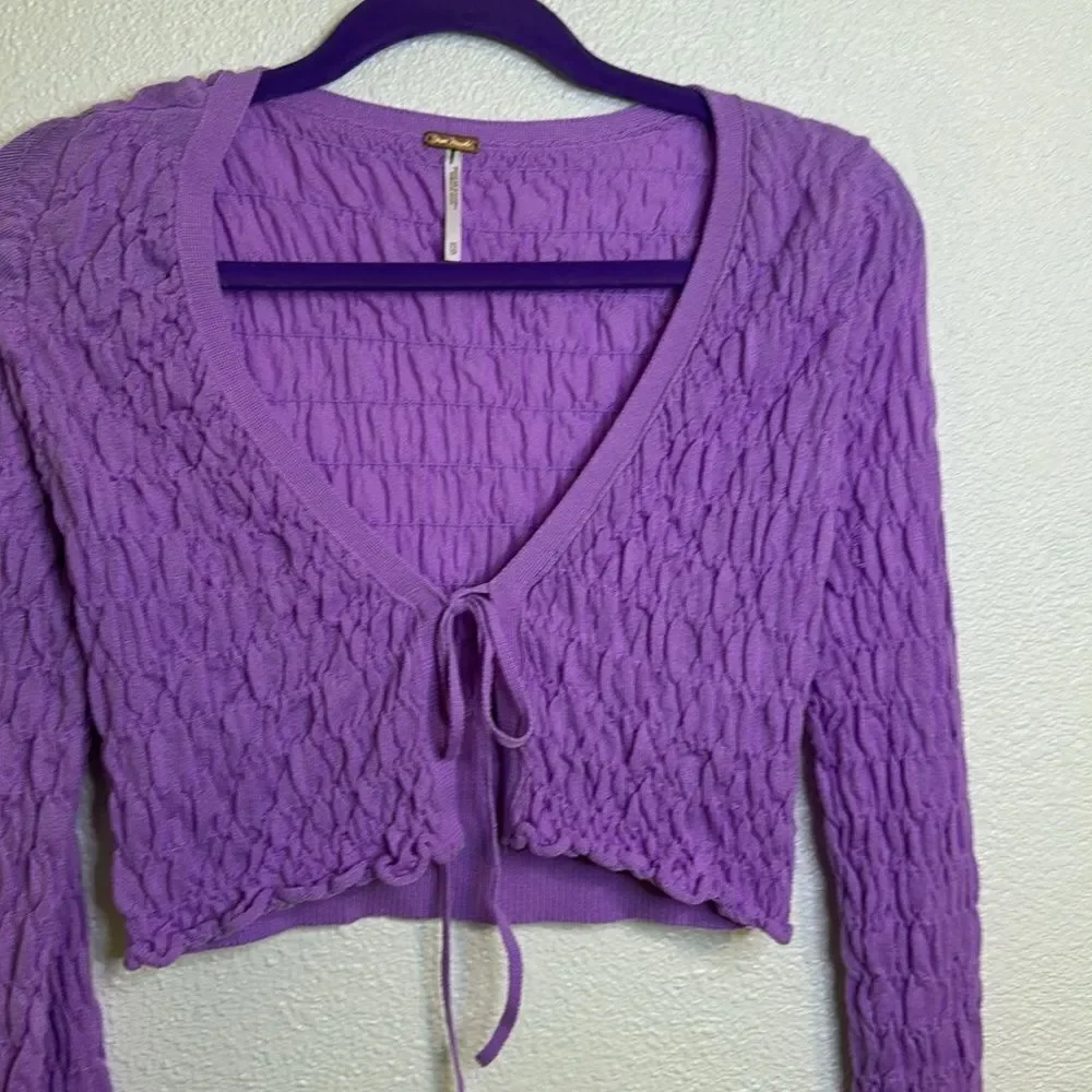 NWOT- Free People-Scrunchy Shrug In Violet Tulle -Size XS